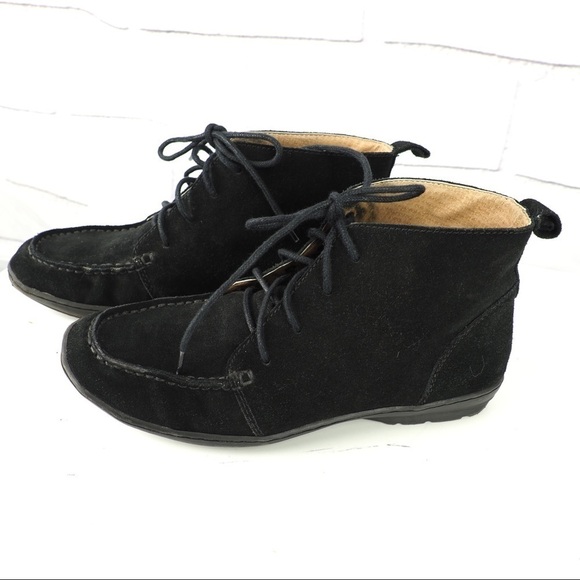 Lands End 7 black suede lace-up booties - Picture 5 of 10